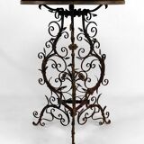 Wrought iron pedestal table and marble top, Venice, Italy, 17th century