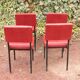 Série de 4 chaises rouges en skaï années 50