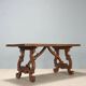 Old refectory table in stained walnut oak, Italy, 20th century