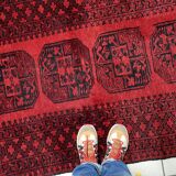 Antique Afghan Ersari handmade rug 118 cm x 196 cm 1920s