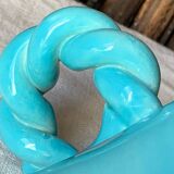 Turquoise twisted ceramic trinket tray