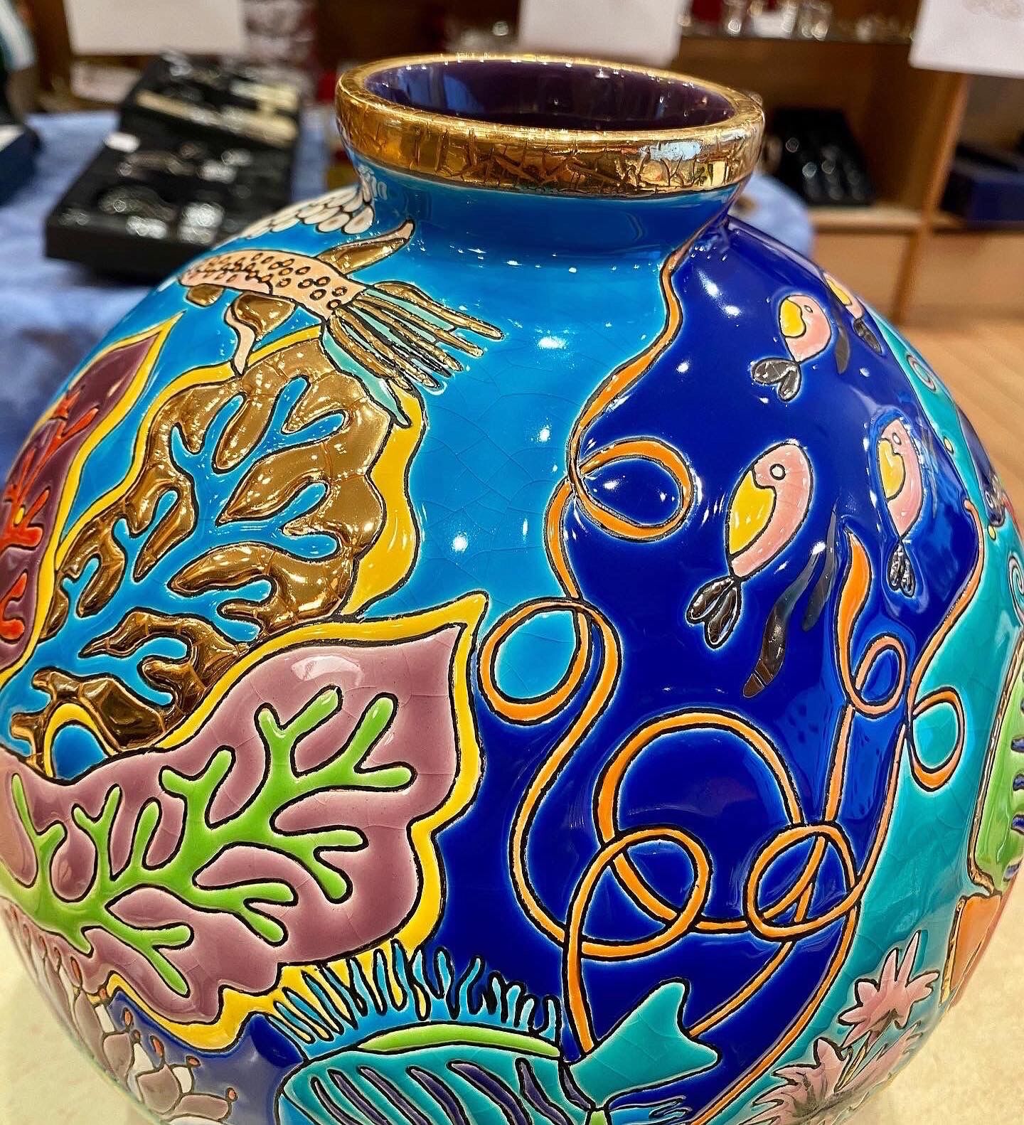 Vase boule Émaux de Longwy