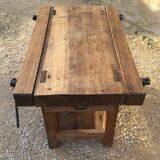 Mid-20th century beech workbench with two drawers