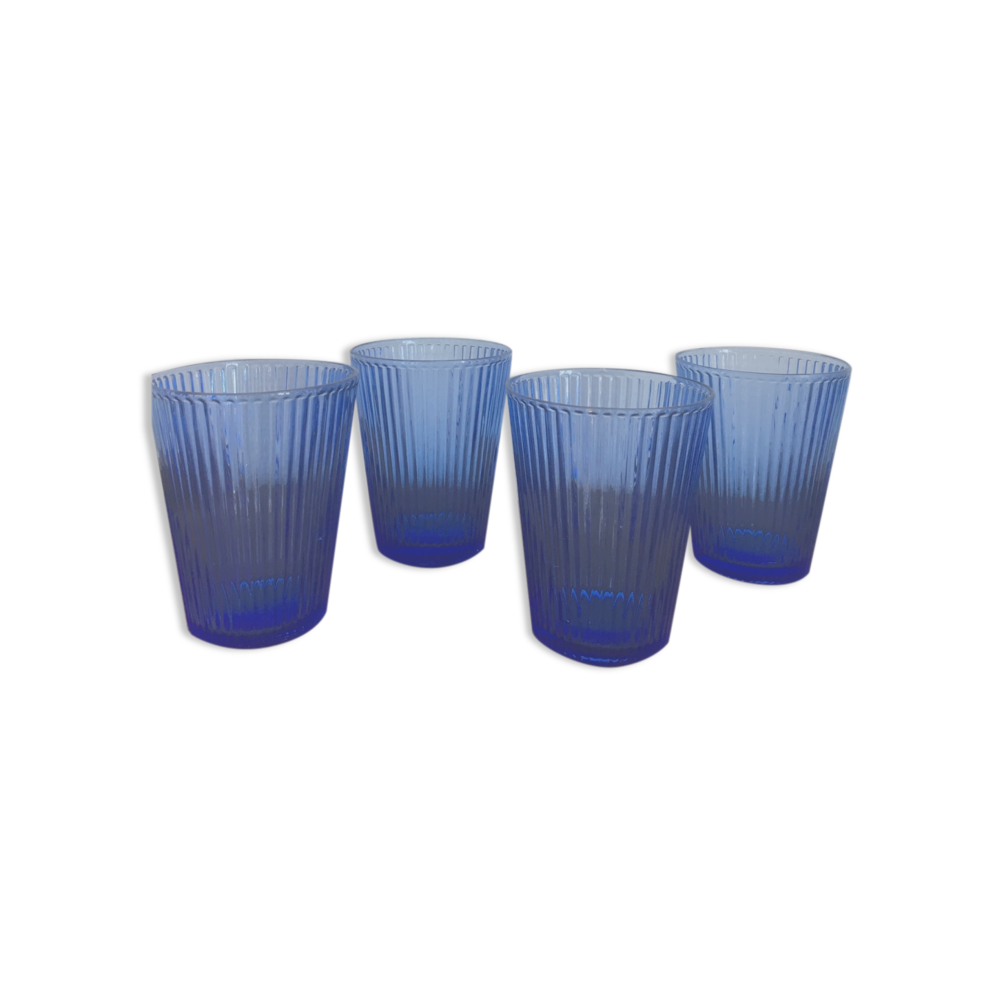 Set de 4 verres en verre bleu