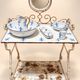 Dressing table – Napoleon III style – Wrought iron & Enamel – Flower decoration