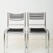Pair of chrome chairs "Sandow" (1 of 3), René Herbst, 1980s