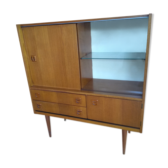 Scandinavian teak showcase storage cabinet 1960