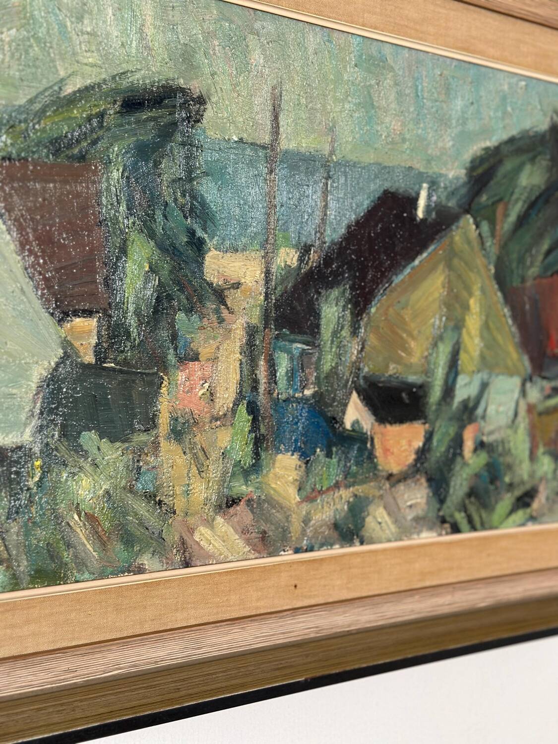 Swedish Oil on Canvas – “Fiskeläge” by Carl Berndtsson