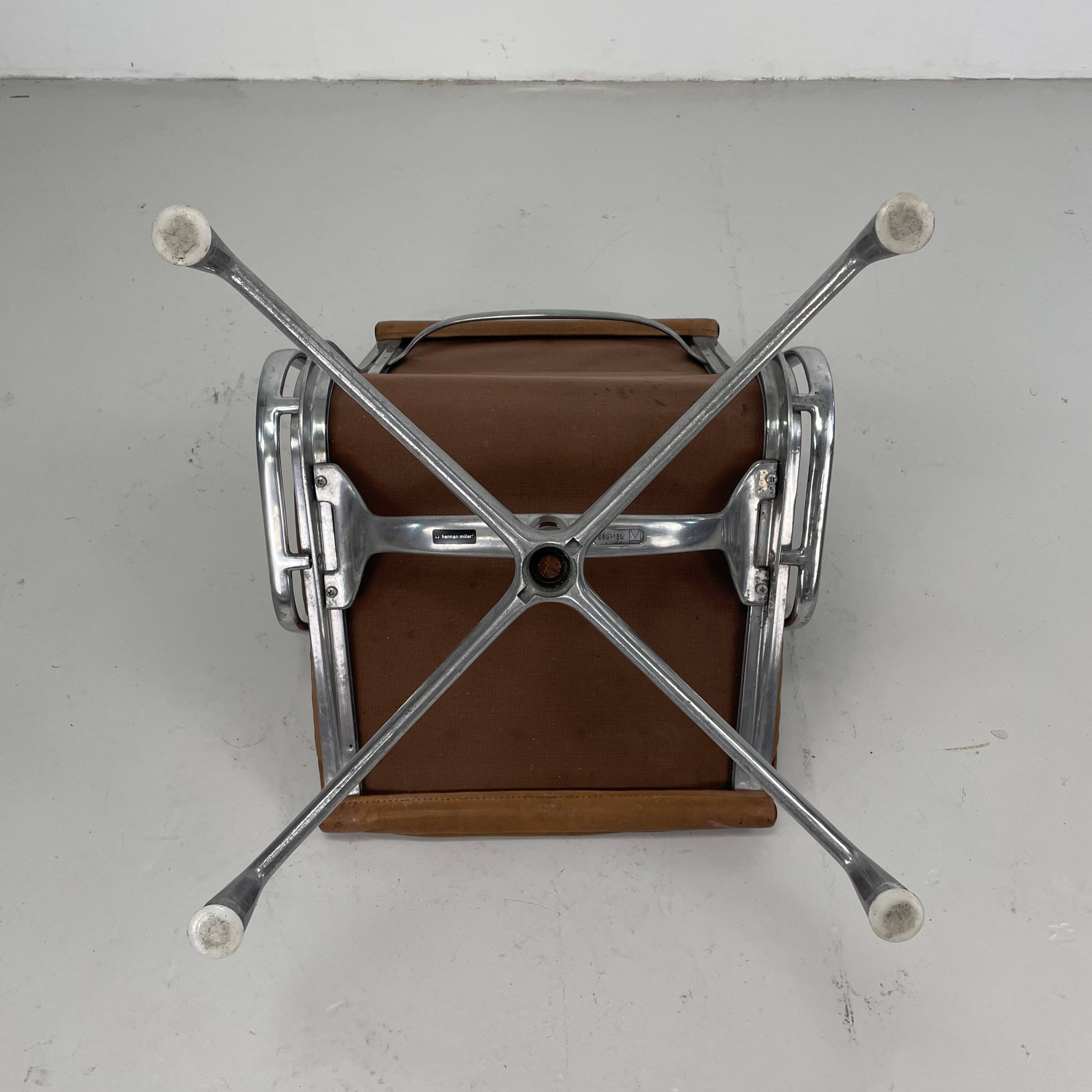 Eames Herman Miller tan / camel leather Soft Pad Group chair