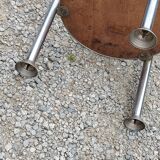 Art Deco side table, end table in chromed metal and mirror, 1930