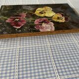 Oil on wood wild pansies 29x17