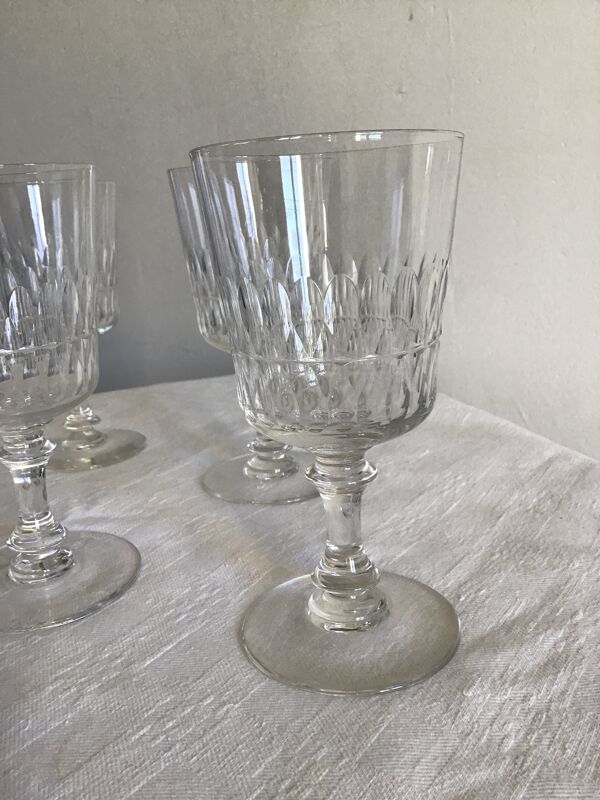 Lot de 6 verres à pied en cristal