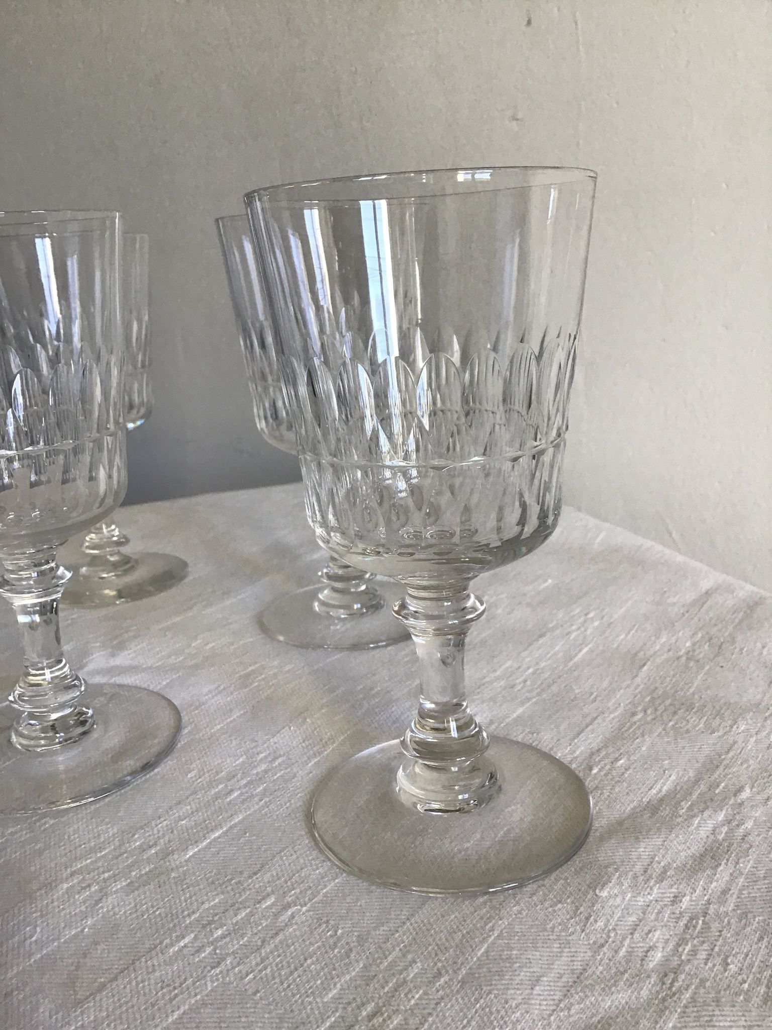 Lot de 6 verres à pied en cristal