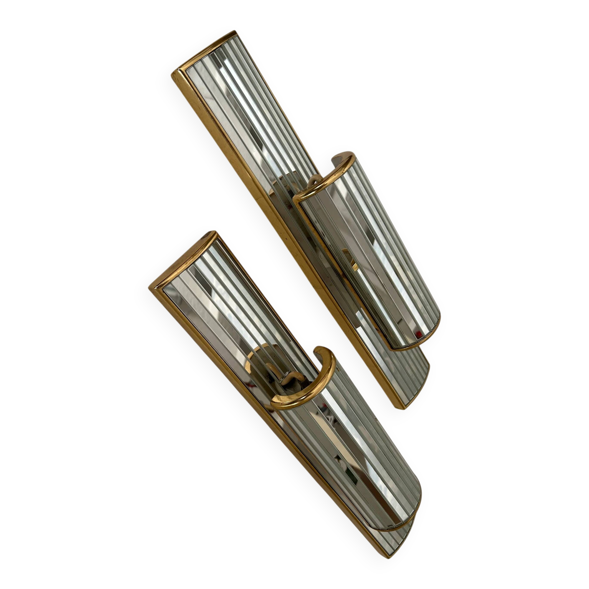 Pair of mirrored sconces by Dekundt, Belgium, 1980s (model 1620-114)
