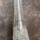 Long carafe with a cut Bohemian crystal stopper, design decor, 38.5 cm.