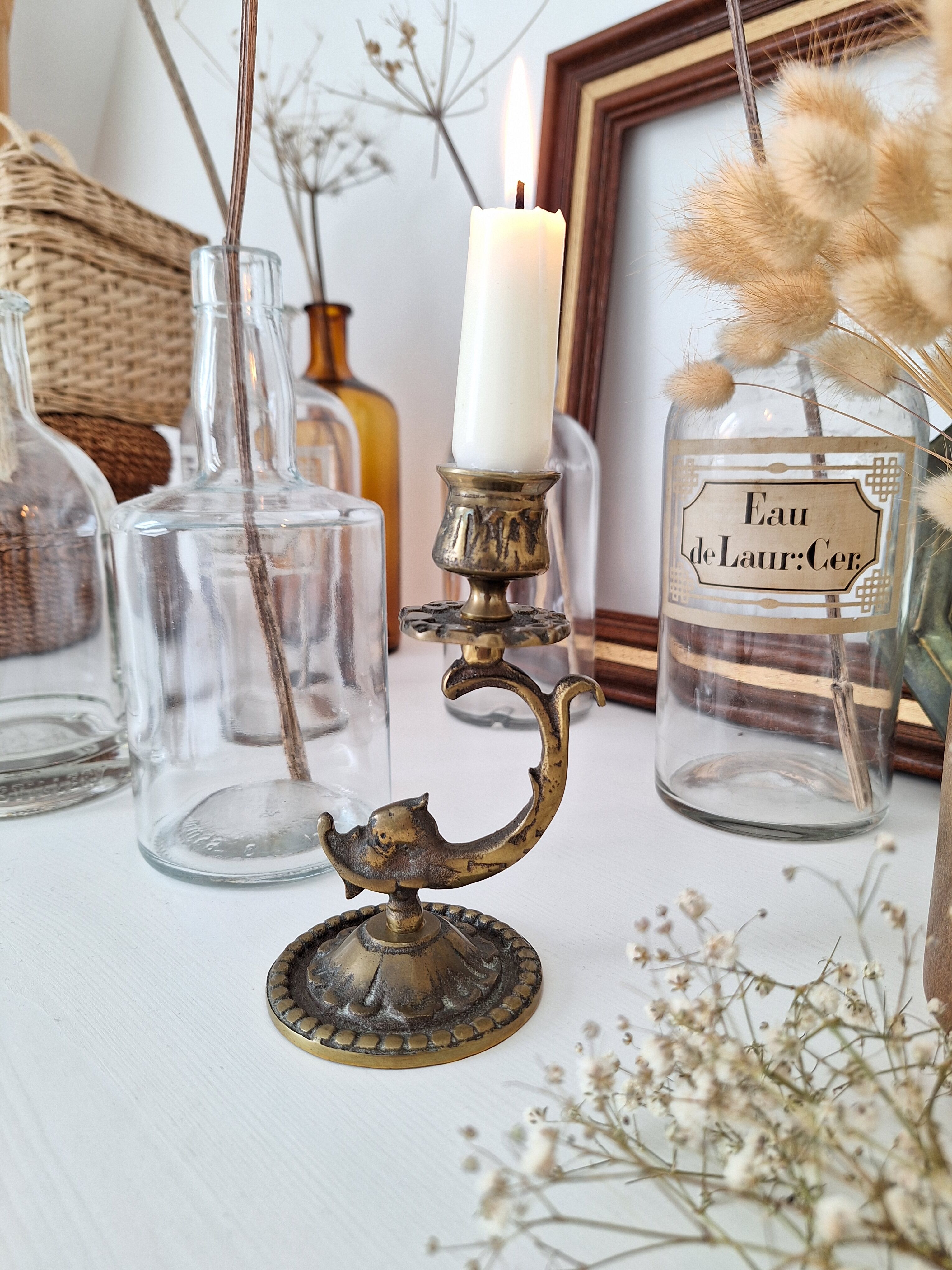 Vintage brass candle holder