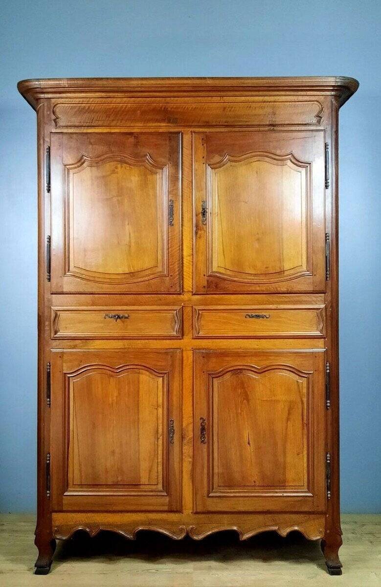 Four-Door Wardrobe from the Louis XV Period in Walnut