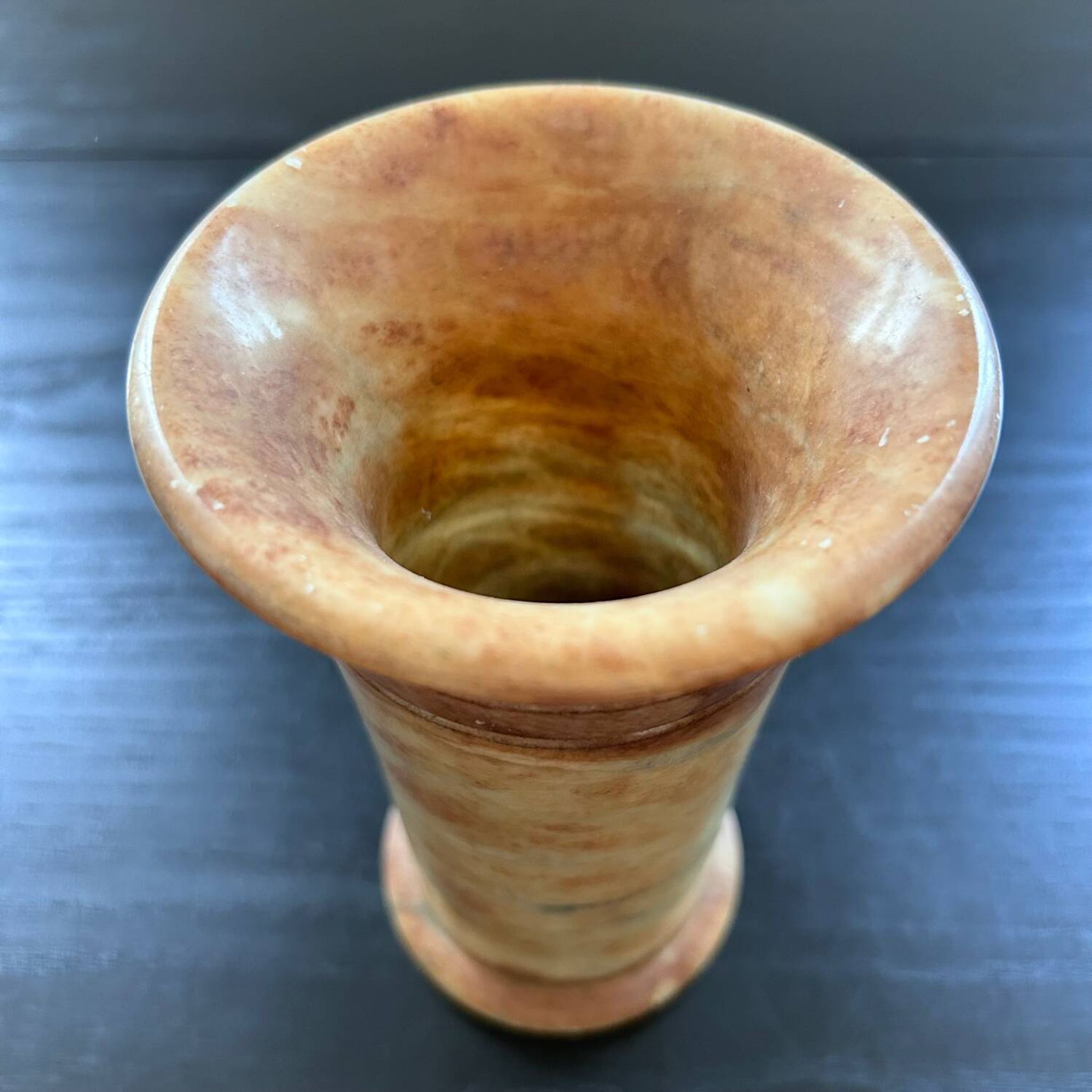 Pink marble vase in Art Deco style