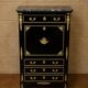 Secretary with a black lacquered drop-leaf and gilded bronzes – Boulle style