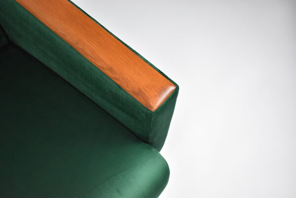 Fauteuil en velours vintage, 1970, couleur verte