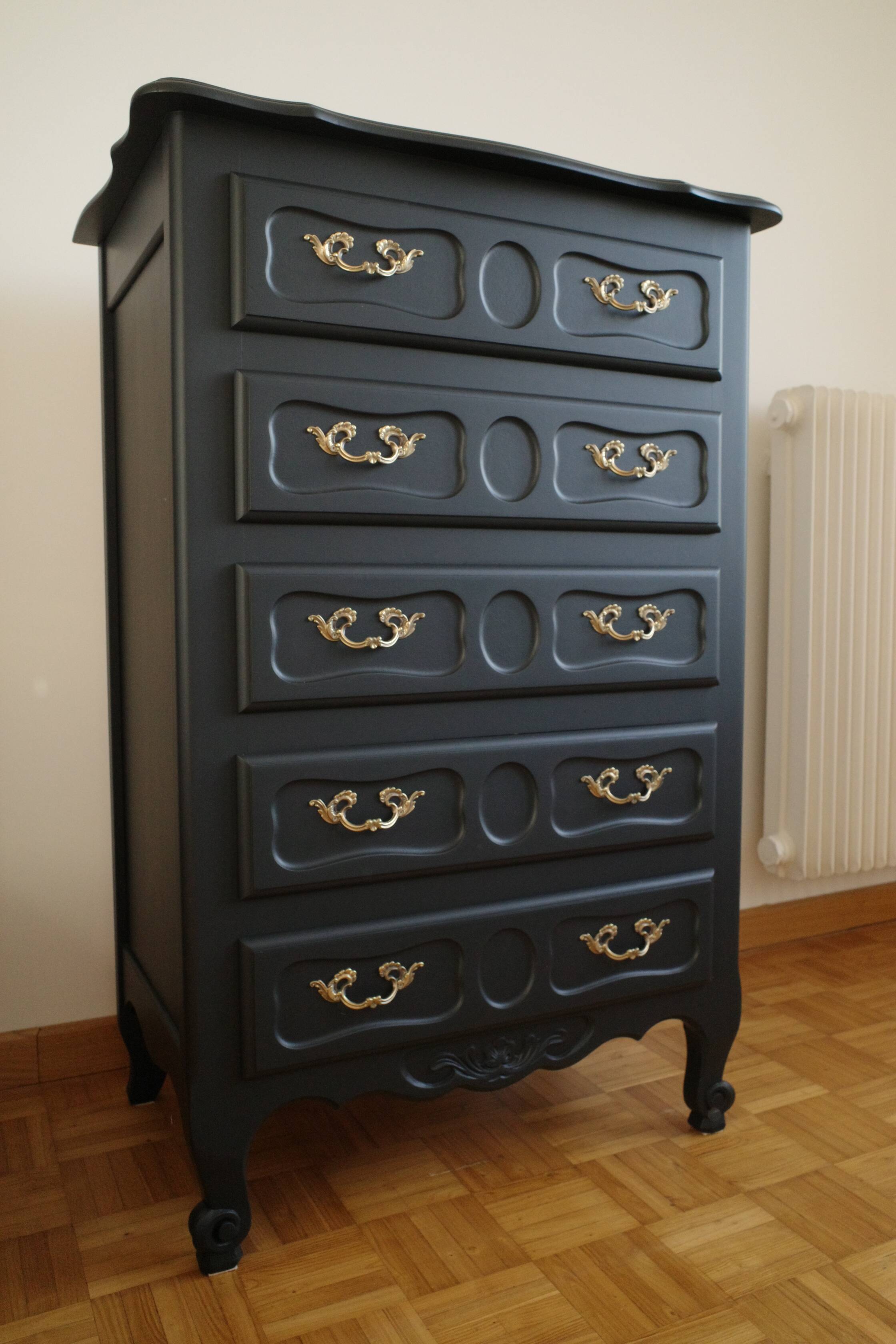 Vintage black chiffonier