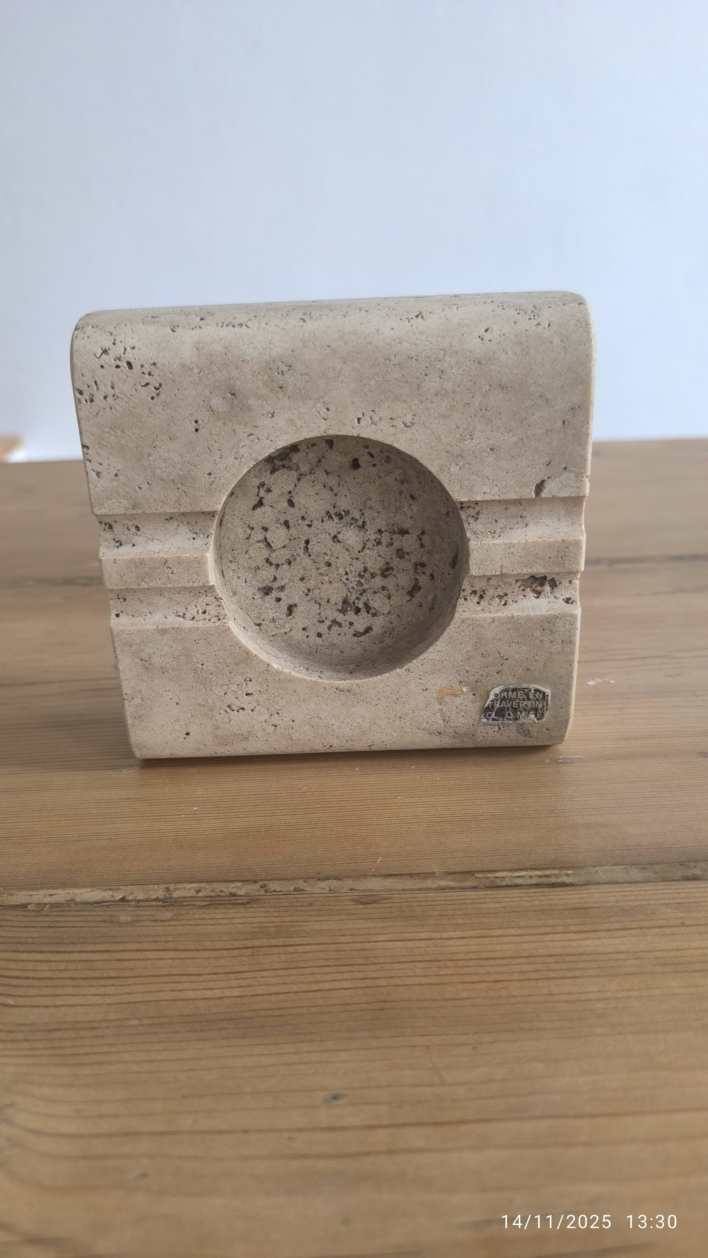 Travertine ashtray, Italy 1960