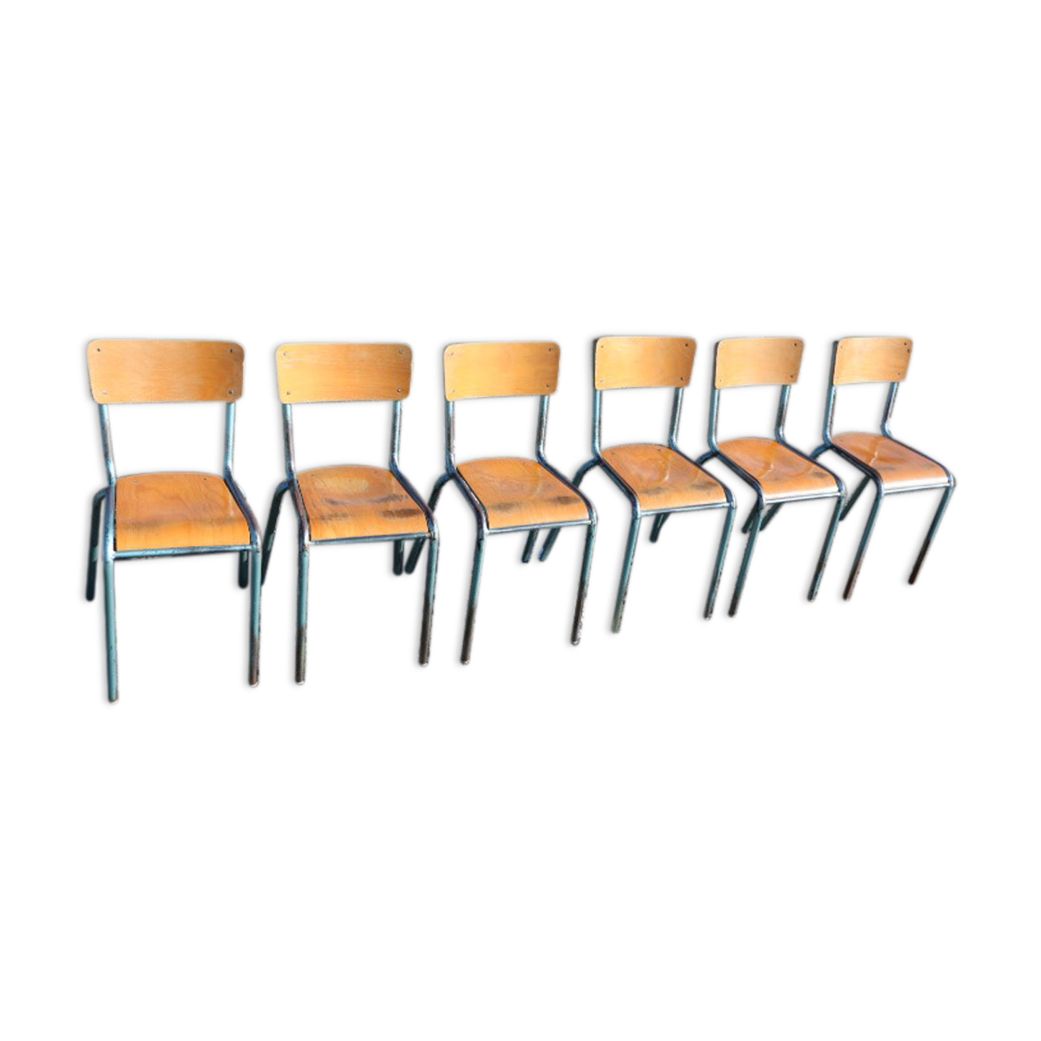 Set of school chairs by Mullca