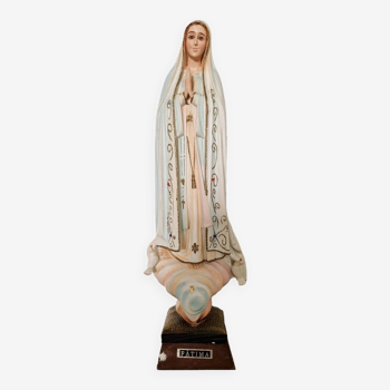 Statue religieuse Notre-Dame de Fatima en résine et yeux en verre