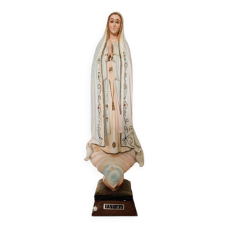 Statue religieuse Notre-Dame de Fatima en résine et yeux en verre
