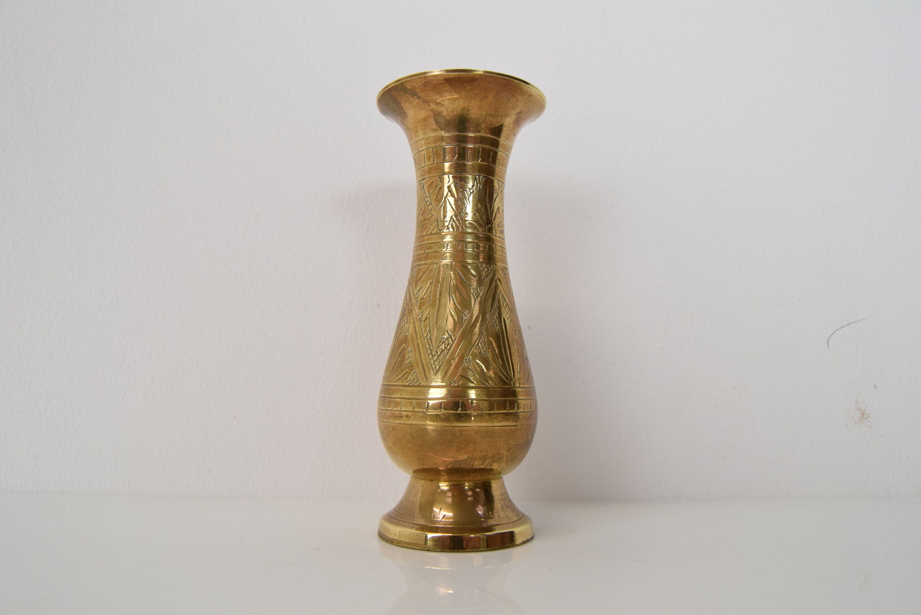 Vintage brass vase from India, 1960's