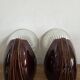 Pair of Art Deco wall lights, ceramic and holophane glass.