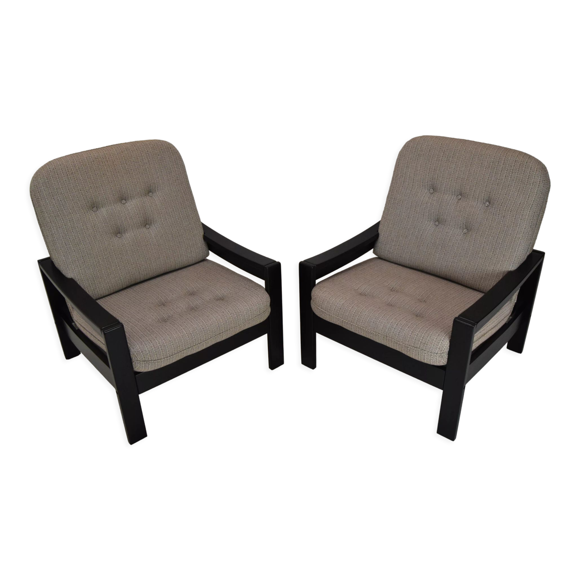 Pair of mid-century armchairs Leda Lux 1980's