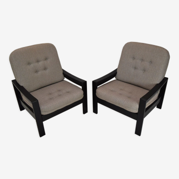 Pair of mid-century armchairs Leda Lux 1980's