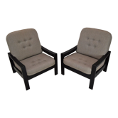 Paire de fauteuils mid-century Leda Lux années 1980