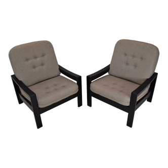 Pair of mid-century armchairs Leda Lux 1980's