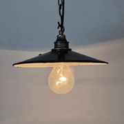 Lumière émaillée verte industrielle, années 1950