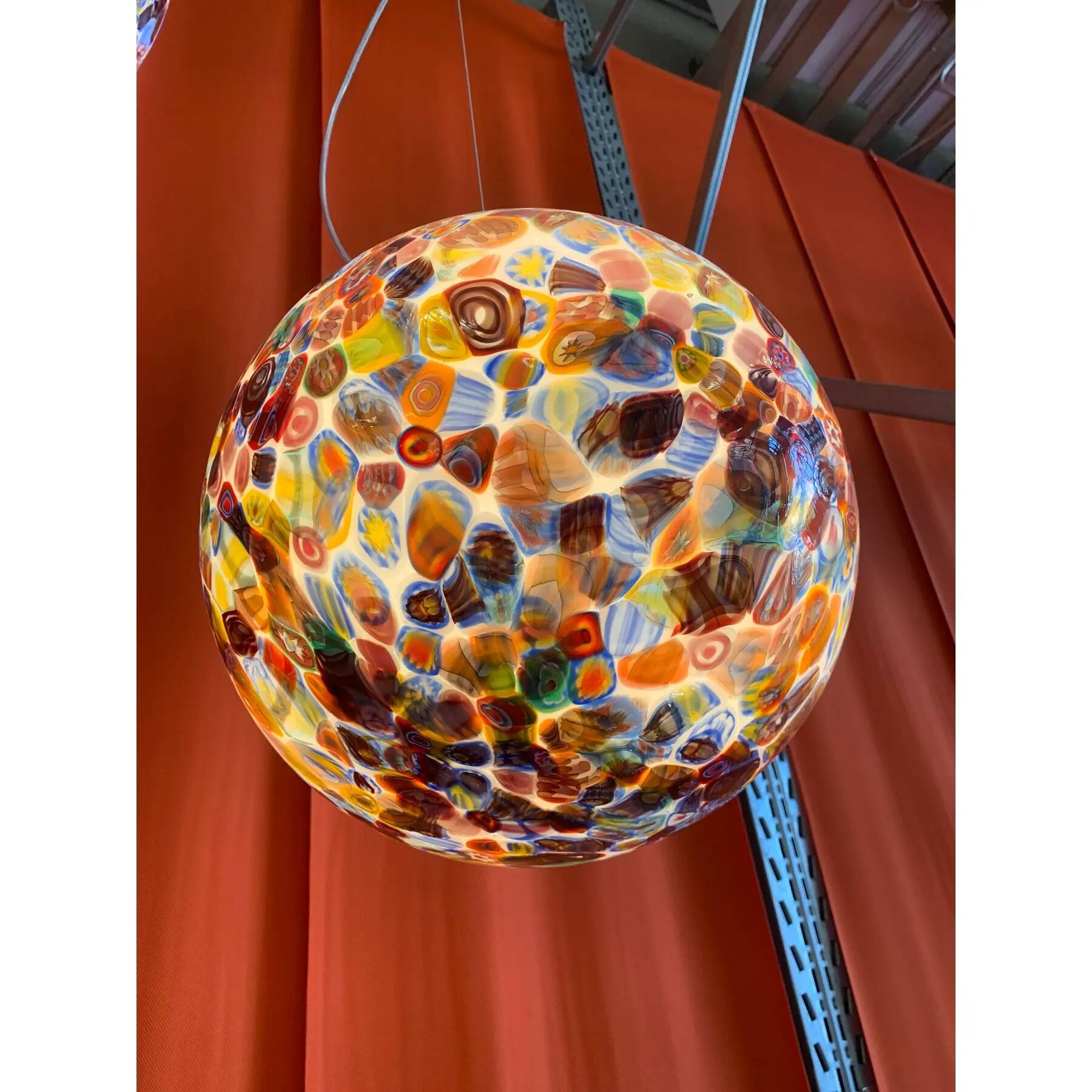 Contemporary Murrine Sphere in Murano Style Glass with Multicoloured Murrine