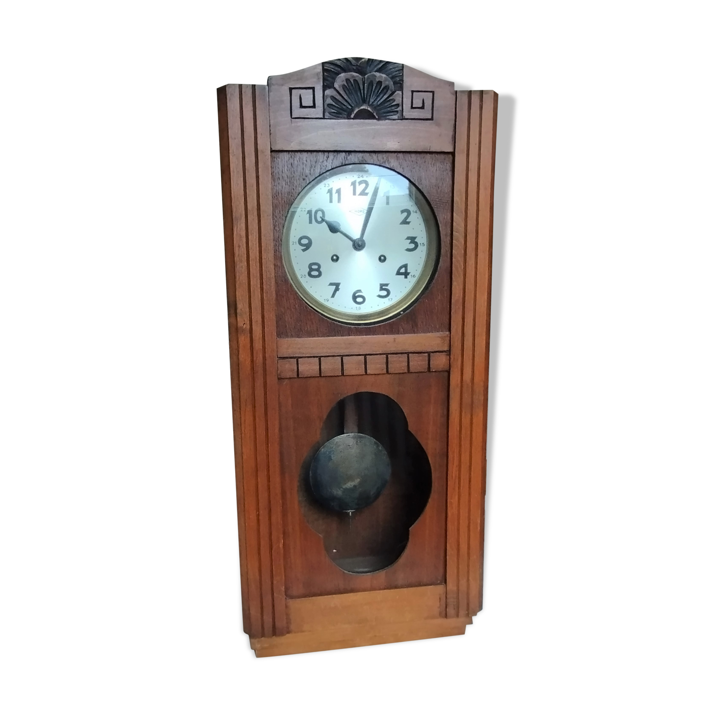 Wooden clock art deco style