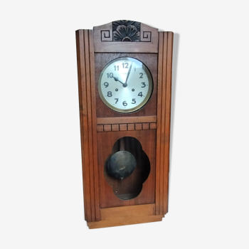 Wooden clock art deco style