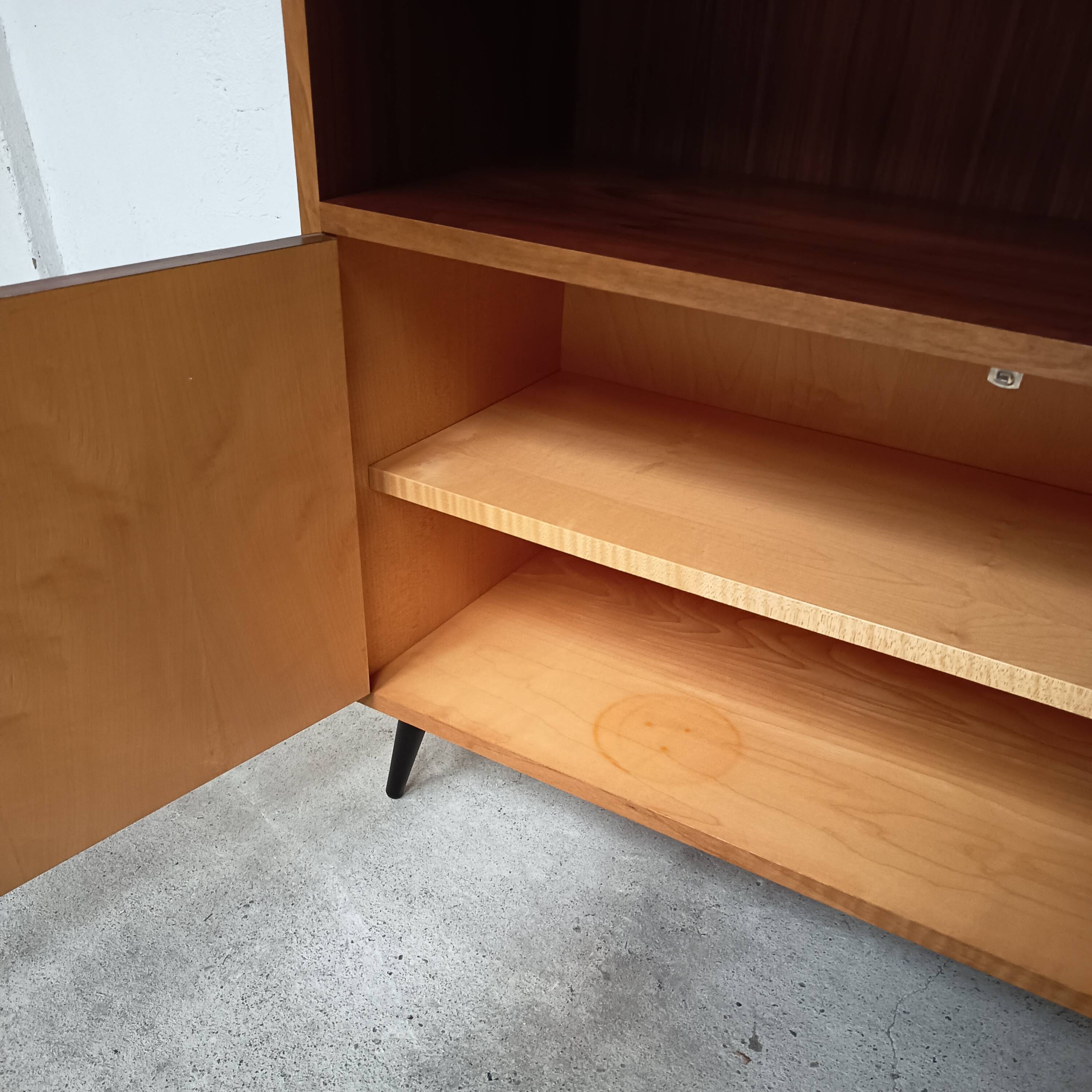 Semi-open, two-door cabinet, 1960