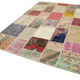 Hand-knotted oriental overdyed 203 cm x 292 cm multicolor patchwork carpet