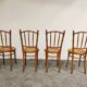 Ensemble de 4 chaises bistro vintage, années 1950