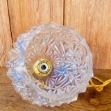 Globe pendant light in chiseled glass