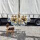 Extra Large Brass Chandelier: Mid-Century Italian 19-Bulb Pendant Light