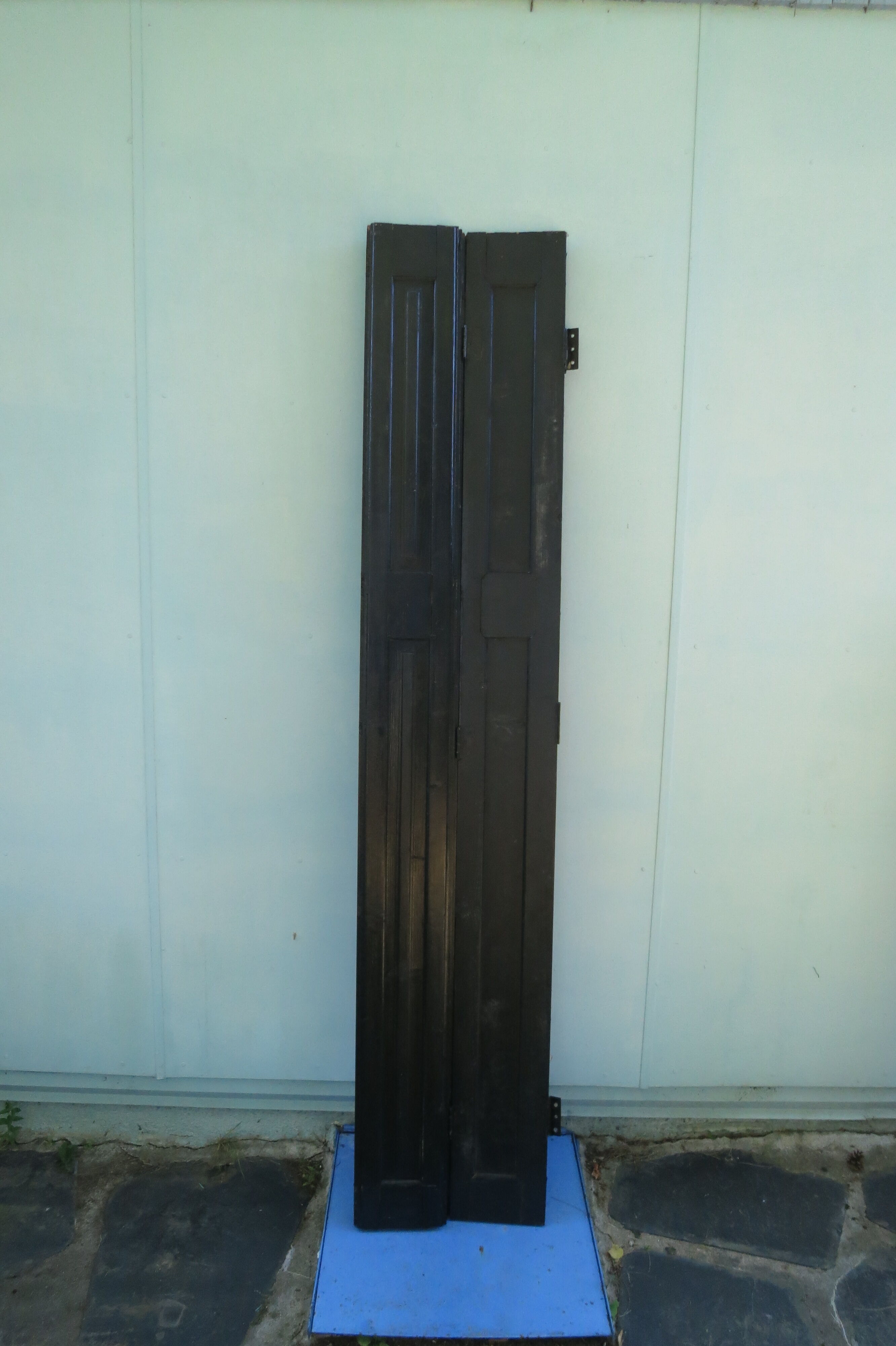 4 Pairs of wooden shutters painted black