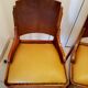 4 vintage 40s solid wood chairs and leather seating