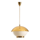 Large brass pendant with engraved opaline glass