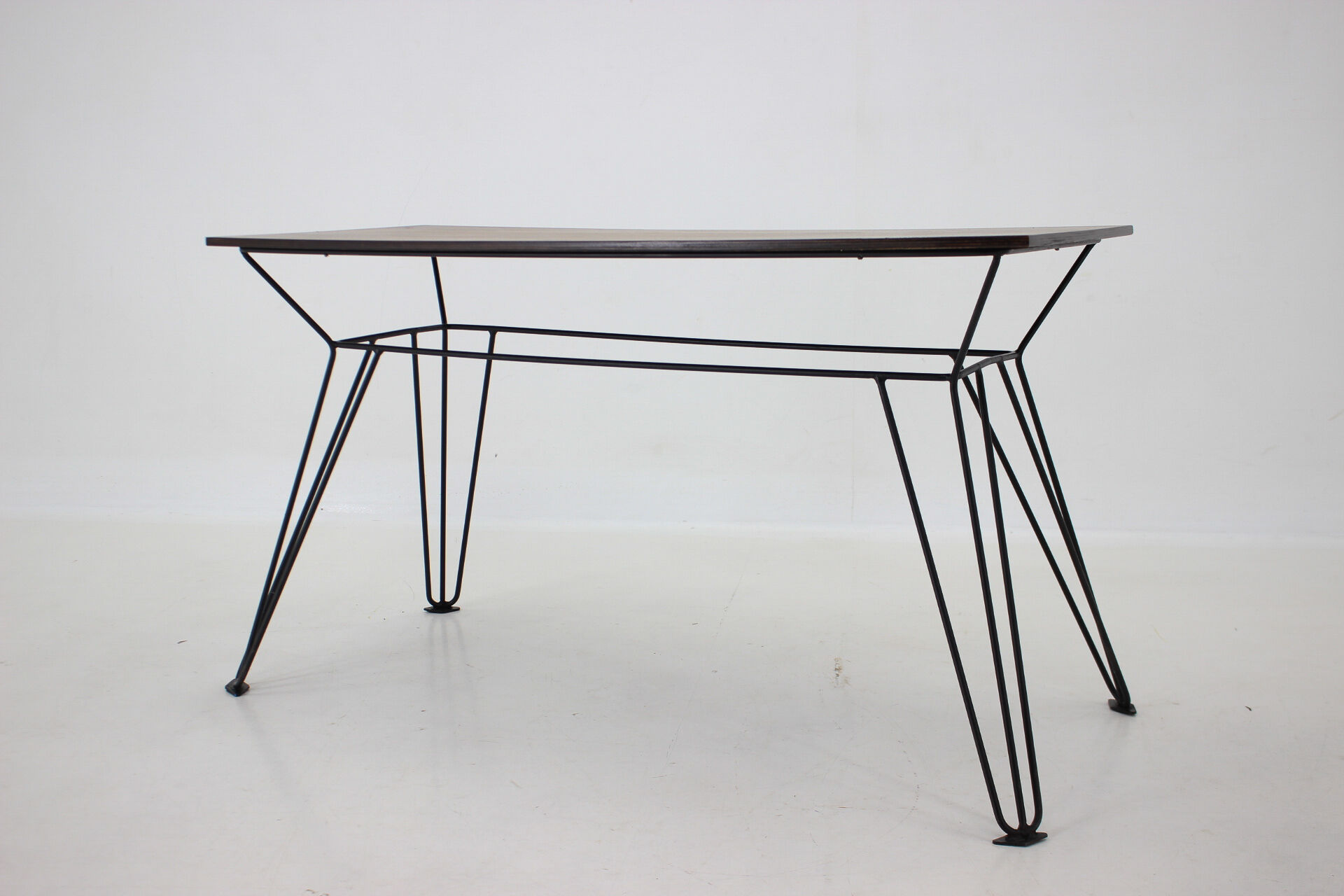1970's Wallnut Veneer Side Table, Czechoslovakia