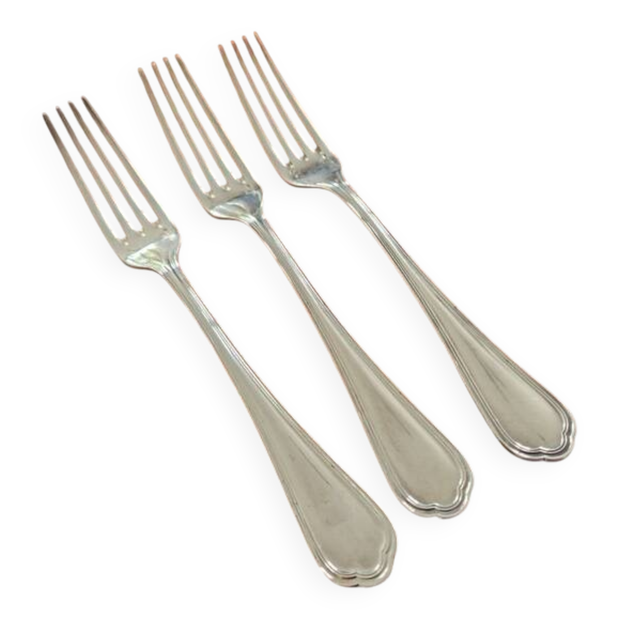Christofle Série de 3 fourchettes de table modèle Spatours en métal argenté