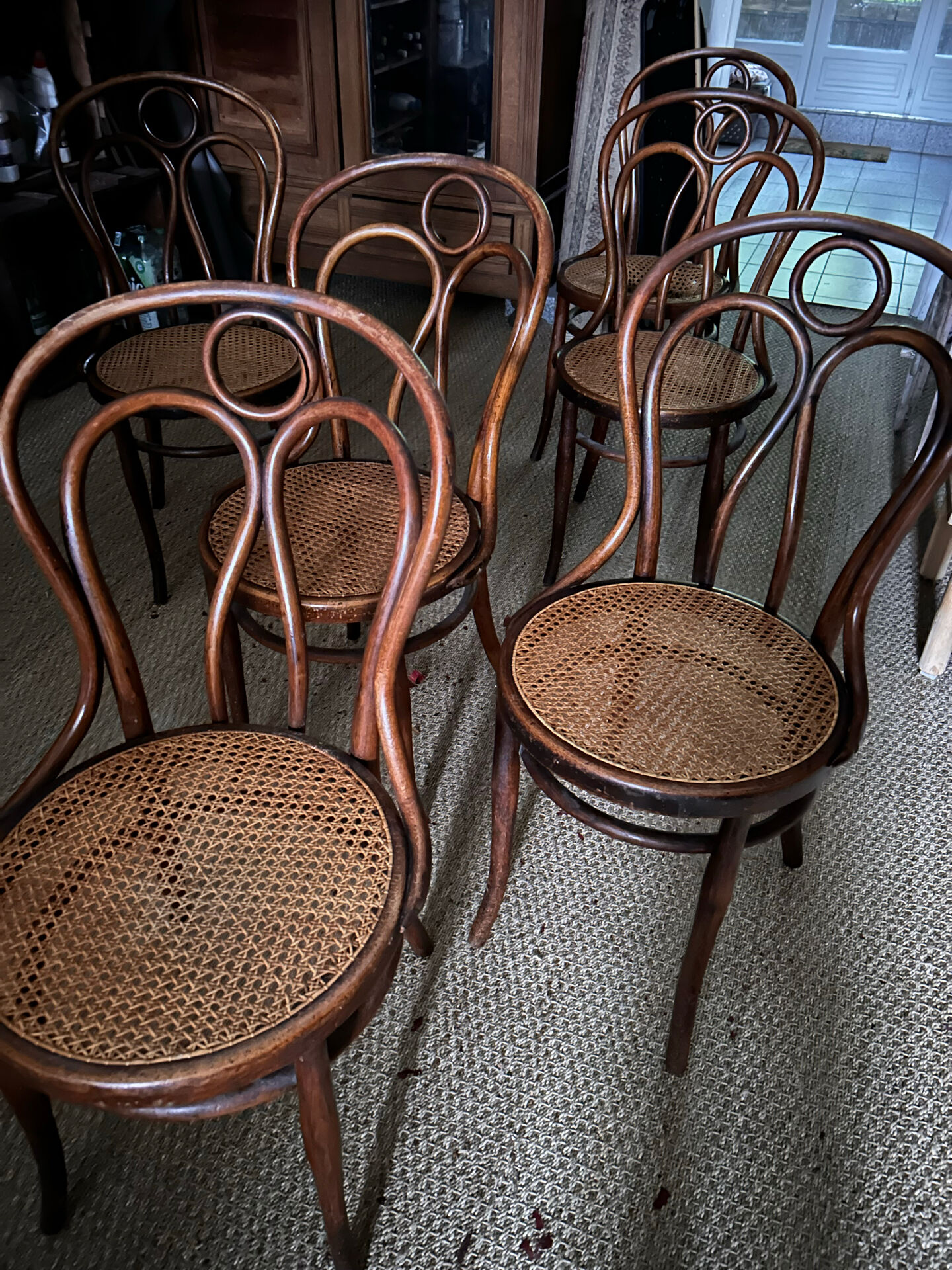 Set of 6 vintage Hoffmann chairs.